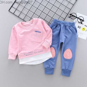 Conjuntos de roupas outono roupas infantis meninos e meninas bebê manga longa camiseta calça 2 peças conjunto roupas infantis conjunto infantil 1 2 3 4 5 anos Z230717