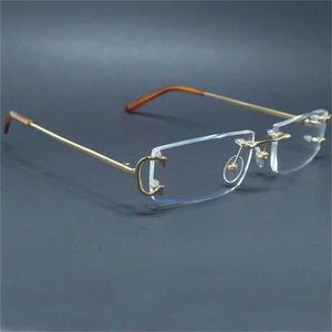 48% OFF Clear Eye Glasses For Men Rimless Transparent Mens Brand Designer Optical Frame Computer Eyewear Carter Glass FramesKajia New