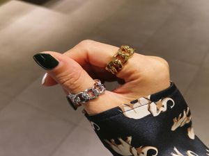 Vintage Cool Chunky Punk Chain Band Rings Link Open Justerbar Twisted Geometric Finger Ring For Women Men smycken gåva3356458