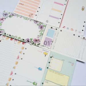 Notepads Notes Rulers 80 Pages Scrap Booking Planner Organizer Refills Papers for 6-Rings Binder Notebook A5 A6 A7 x0715