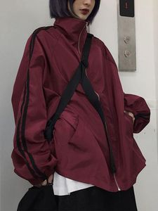 Women's Jackets Harajuku Oversized Jacket Women Casual Long Sleeve Zipper Windbreaker Coat Female Vintage BF Style High Street Outerwear