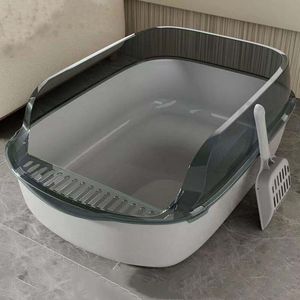 Other Cat Supplies Open Cat Litter Box Large Capacity Plastic Anti-Splash Cats Toilet Pet Sandbox Kitten Tray Bedpan Cleaning Bath Basin Supplies 230715