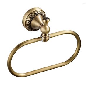 Hangers Oval Towel Ring Antique Brass Exquisite Pattern Carving Hanger Hand Holder For Bathroom Kitchen Accessories