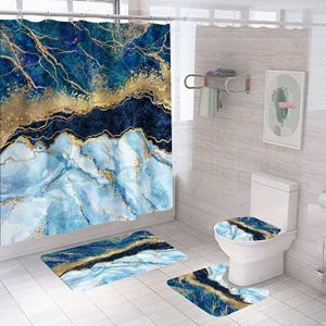 Cortinas de chuveiro textura de mármore de impressão digital Terno da cortina de chuveiro para banheiro banheiro banheiro caseiro doméstico artigos