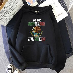 Felpe con cappuccio da uomo Independencia De Mexico per donna Felpe Kawaii Abbigliamento manica lunga Uomo Streetwear Oversize Y2K Sudaderas