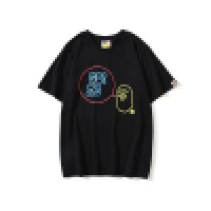 A Bathing a Ape New neon slogan tryckt rund hals t-shirt