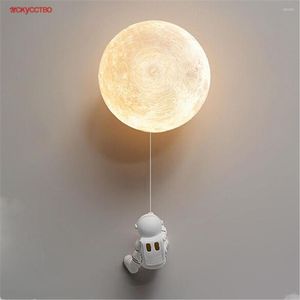 벽 램프 만화 Pla Moon Shade Led Children Bedroom Study 어린이 보육 복도 장식 Sconce Baby Night Lights