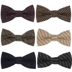 Fliegen Wolle Für Männer Krawatten Mode Einstellbar Plaid Woolen Bowtie Hochzeit Party Bräutigam Schmetterling Erwachsene Casual Bowties