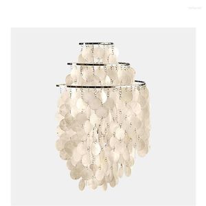 Vägglampa nordiska skal vita lampor sovrum design loft vardagsrum gången studie mediterranean dekorativa sconces lampor