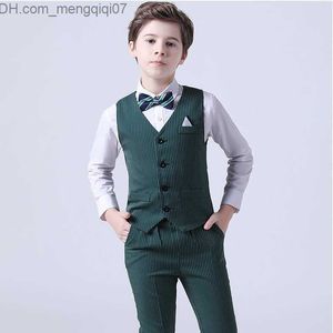 Completi di abbigliamento Abito da sposa estivo per ragazzi Gilet di compleanno per bambini di 1 anno Pantaloni 2 pezzi Set formale Abbigliamento per feste per bambini Set fotografico per giovani Z230717