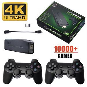 Portable Game Players 4K HD Video Game Console TV Game Stick 32G 64G 10000 SPEL för PS1/FC/GBA Wireless Controller Retro Mini Handheld Game Player 230715