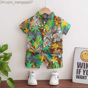 Clothing Sets Baby Hawaii Short Sleeve Set for Children's Clothing Boys and Girls Printed Short Sleeve Beach Fashion 2-Piece Summer Children's Set Z230717