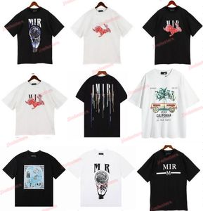 Tasarımcı A Miri Men Tshirt Sınırlı Edition Çiftler Tees Street Wear Fashion Marka Gömlek Sıçrama Mektup Baskı Amirler Kısa Kollu Gündelik Gevşek Erkekler Tee Crewneck