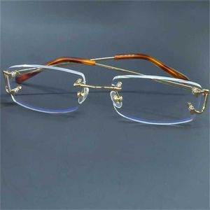 48％オフデザイナーアイグラスフレームリムレス男性と女性長方形の透明な透明な眼鏡眼鏡カーター処方アイウェアカジア新しい