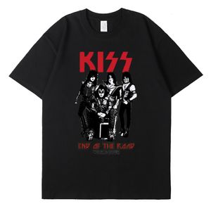 Męskie koszulki Summer 100% bawełniany T-shirt Rock Rock Band Kiss Drukuj T-shirt męskie ubranie Hip Hop street