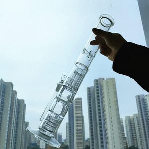 15,8 polegadas de água Percolator Tubos de água de vidro alto Rigas de fumaça de fumaça de bong de vidro alto com tigela de 18 mm
