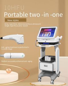 Beauty Items 10D HIFU Portable 2 in 1 New styles Array -type three -dimensional focus ultrasoundSingle -type focus ultra -sound hifu machine