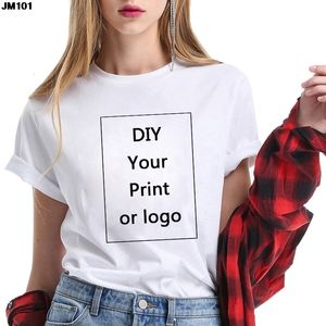 Women's T-Shirt Customized Printed Casual T shirt Harajuku Women DIY Your Like Po or White T-shirt Fashion Custom Female clothing Tshirt 230715