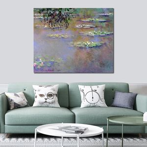 Canvas Art Hand Painted Oil Paintings of Claude Monet Water Lilies 1903 Ii Garden Landscape Artwork for Restaurant Decor