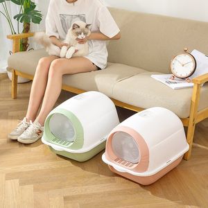 Altre forniture per gatti Cassetta per lettiera per gatti di grandi dimensioni completamente chiusa con porta Toilette per gatti per animali domestici Deodorante antispruzzo Prodotti per la pulizia di animali domestici Cassetta per lettiera per gatti 230715