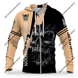 Felpe con cappuccio da uomo Abbigliamento da uomo Felpe con cerniera di marca Harajuku Horror Bloody Spearman Pullover Zip oversize unisex unica