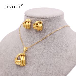 Wedding Jewelry Sets Dubai gold plated sets Necklace Earrings pendants set for women African bridal wedding gifts Necklaces jewelery 230717