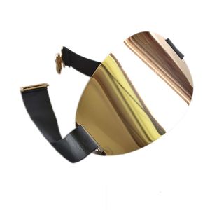 Belts Stylish Brand BLING SHINY WOMEN WAIST WIDE OVAL METAL PLATE MIRROR ELASTIC BELT OBI Silver Gold Bg-044 230715