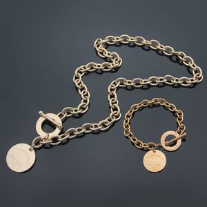 Pulseira Tiffansy Colar Tiffansy conjuntos de joias de grife para mulheres, homens, cartão redondo, luxo, artesanato requintado, logotipo oficial, fivela, joias, atacado