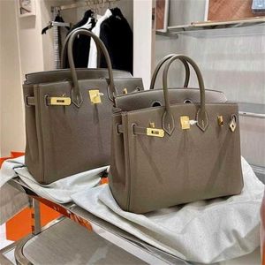 Platinum Luxurys Leather Bolsa Frea de cera feita à mão Bacha costurada BK25/30/35TOGO Saco de transporte para mulheres