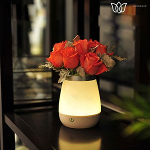 テーブルランプ花瓶バーベッドルームLEDナイトライトモダンフラワーホルダーデスクランプホームレストランリビングルームベッドサイド照明器具