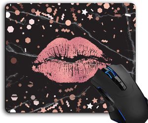 Mouse Pad,Trendy Rose Gold Marble Sparkling Pattern Computer Mouse Pads Desk Accessories Non-Slip Rubber Base,Mousepad