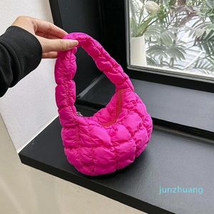 Evening Bags Casual Hobos Bag Women Underarm Ruched Luxury Designer Nylon Padded Small Handbags Soft Puffy Shopper Purses