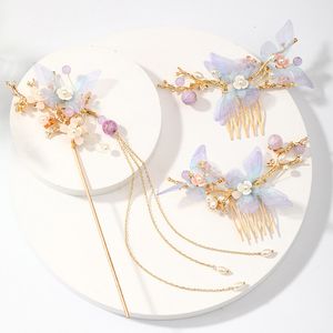 Свадебные ювелирные наборы Forseven китайские аксессуары для волос Женщины цветочные жемчужины.