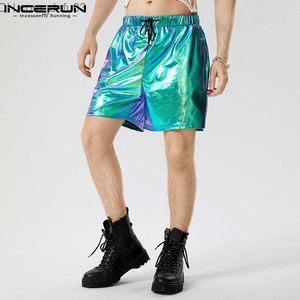 Shorts masculino 2023 estilo americano tecido brilhante shorts de duas cores moda casual festa shorts de cintura de borracha S-5XL Z230717