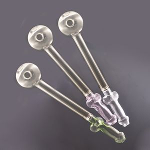 Eşsiz 30mm Ball Glass Yağ Brülör Borusu Renkli Erkek Penis Kalın Pyrex Sigara Boruları Test Straw Tüp Brülörleri Su Bong Aksesuarları