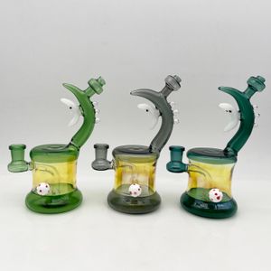 Bongo de vidro lunar de 8,3 polegadas, 3 cores, novo design, bongo de vidro barato de alta qualidade para adultos em casa com tigela