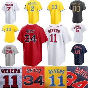 Top1 2023 Custom S-4xl 10 Trevor Story 34 David Ortiz Jersey Ted Williams J.D.Martinez Chris Sale Bogaerts 11 Rafael Devers 7 Vazquez