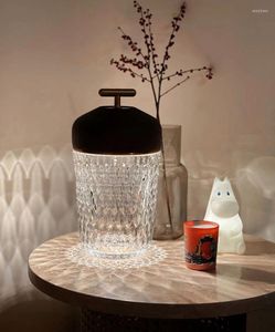 Candeeiros de mesa Candeeiro de cabeceira de cristal com interruptor táctil Criativo romântico Sala de estar Quarto Café Bar Atmosfera Luzes de secretária recarregáveis