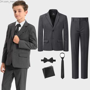 Set di abbigliamento Set per bambini Matrimonio Festa di Pasqua Prom Abito da sera Fiore Abito da laurea per bambini Abbigliamento da chiesa giovanile Giacche e pantaloni 5 pezzi Z230717