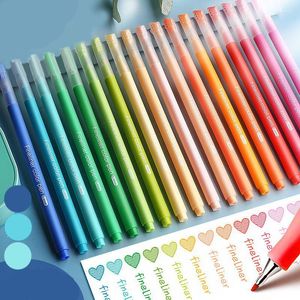 10pcs çok renkli jel kalemler set yumuşak uç morandi renkler hızlı kuru mürekkep işaretleyici vurgulayıcı çizim boyama fırçası