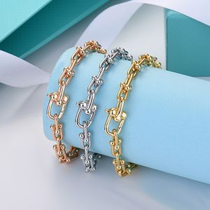 Neues 925 Silber Tiffass und CO U-förmiges Charmarmband für Frauen Gold kleines Link Kette Roségold Armband Hochwertige Designer Schmuck Hochzeitsfeier Luxus Geschenkbox