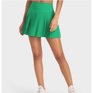 L44 Yoga Outfits Sport Pleated Skirts Running Shorts Women Summer Breathable Sweat Golf Dress Sexy High Waist Short Pant Outdoor Joggers