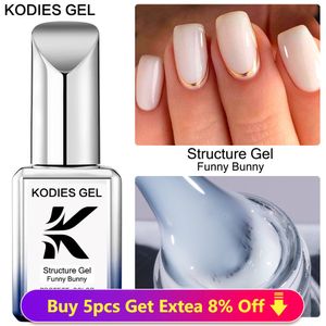 Nagelgel kodies gelstruktur gummibaspolska 15 ml semi permanent uv sugar av mjölkvit gellak för manikyr 230714