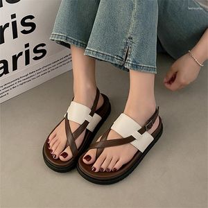 Sandals Ins Fashion Casal Beach Women Flats Summer Summer Sole Sole Ladies Classic Vintage Platform Female 2023