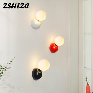 Lâmpada de parede moderna luz LED 5W preto/branco/vermelho decoração para sala de estar quarto arandelas de cabeceira iluminação interior 220V