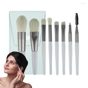 Makeup Borstes Travel Make Up Brush Set med mjuka syntetiska hårstrån och fall 8st Professional Eyeshadow Eyebrow Blending Eyeliner