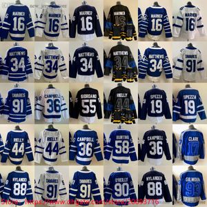 Mann Eishockey 91 John Tavares Trikots 34 Auston Matthews Mitchell Marner Jason Spezza Jack Campbell Morgan Rielly William Nylander Ryan O'Reilly Blank Stitch Team