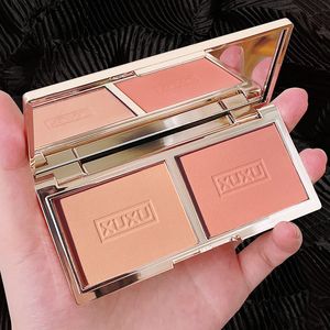 Paleta de 2 cores de blush de alta qualidade, brilho fosco, pêssego, pigmento mineral para o rosto, blush em pó para bochechas, maquiagem, contorno, sombra 230617