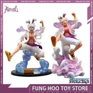 Anime Manga 24cm One -Stück -Figuren Affe D. Luffy Anime Figur weißer Kaninchenkappe Statue Figurin PVC Modellpuppe Sammlung Dekoration Toys L230717