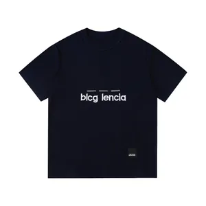 BLCG Lencia Summer T-shirts High Street Hip-Hop Style 100% bomullskvalitet Män och kvinnor släpper ärmen Löst Tshirts Överdimensionerade toppar 23152